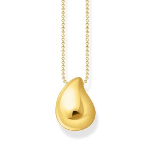 Thomas Sabo Bold Elegance Kette mit Anhänger in organischer Tropfenform vergoldet KE2281-413-39