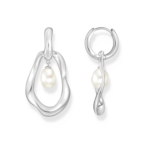 Thomas Sabo Creolen mit Perlen-Anhänger Natural Beauty Silber H2321-082-14