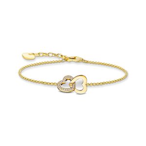 Thomas Sabo Essentials Armband mit verschlungenen Herzen vergoldet A2163-414-14
