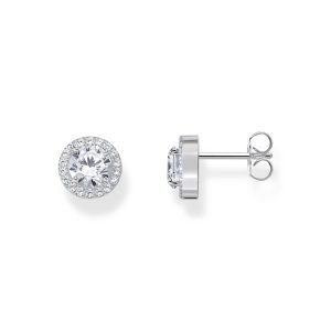 Thomas Sabo Essentials Halo-Ohrstecker mit weißem Stein im Brillantschliff Silber H2304-051-14