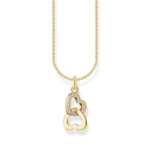 Thomas Sabo Essentials Kette mit Anhänger verschlungene Herzen vergoldet KE2267-414-14