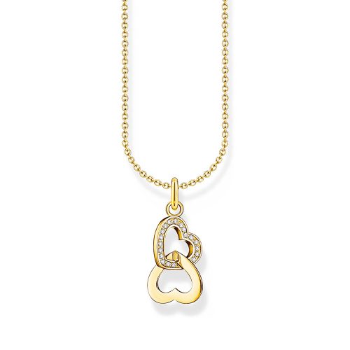Thomas Sabo Essentials Kette mit Anhänger verschlungene Herzen vergoldet KE2267-414-14