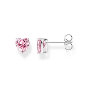 Thomas Sabo Essentials Ohrstecker mit pinkfarbenem Stein in Herzform Silber H2306-051-9
