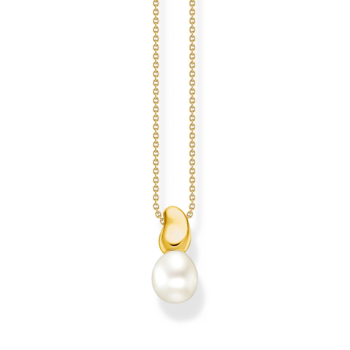 Thomas Sabo Kette mit Perlen-Anhänger Natural Beauty vergoldet KE2318-430-14