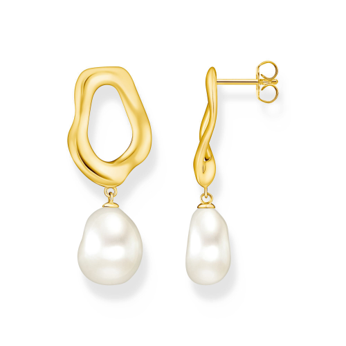 Thomas Sabo Ohrringe mit Perle Natural Beauty vergoldet H2322-430-14