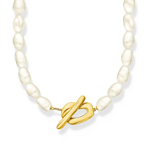 Thomas Sabo Perlenkette Natural Beauty vergoldet KE2320-430-14