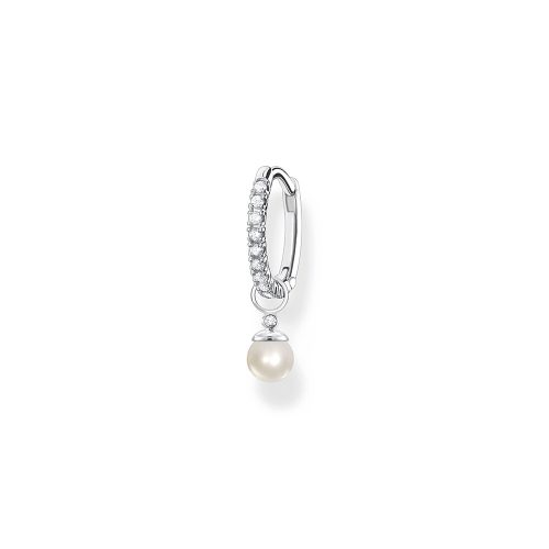 Thomas Sabo True Romance Einzel Creole mit Perlen Anhänger silber CR702-167-14