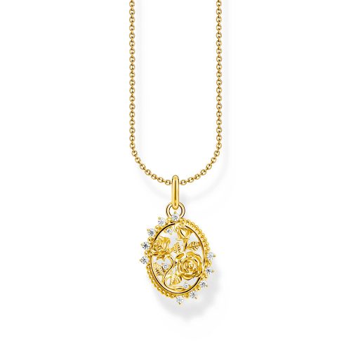 Thomas Sabo True Romance Kette mit Anhänger Roses Romance vergoldet KE2301-414-14