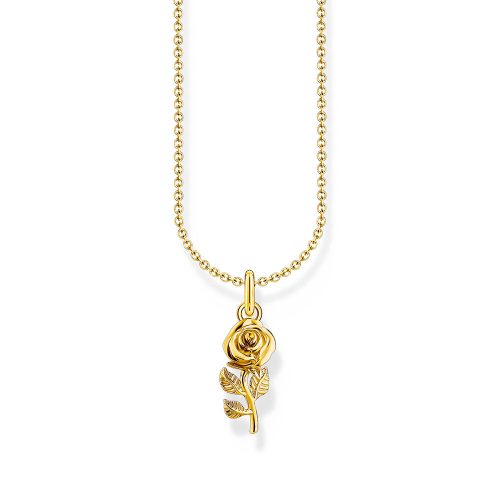 Thomas Sabo True Romance Kette mit Rosen-Anhänger vergoldet KE2269-413-39