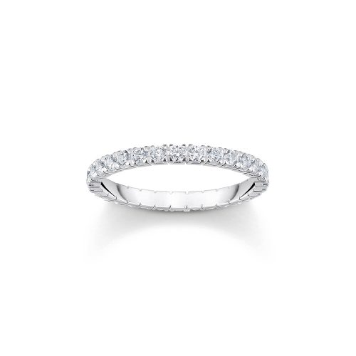 Thomas Sabo True Romance Ring in zartem Design mit weißen Steinen Silber TR2467-051-14